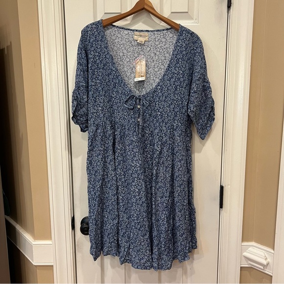 Ralph Lauren Denim & Supply Blue and White Floral Dress Flowy Women’s Large NWT - Picture 1 of 7